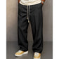 Herren Freizeithose mit Struktur, weitem Bein und Metallknopfdetail – locker geschnittene lange Hose, vielseitig und bequem