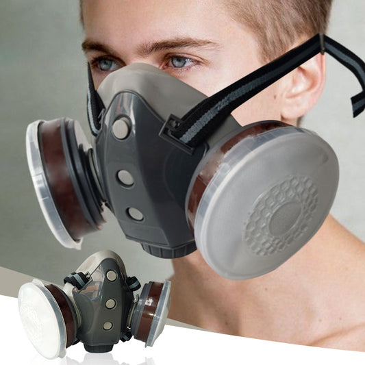 🔥 begrenzte Zeit 50% Rabatt! 🔥 aktivierte Kohlenstoff-Anti-Staub-Doppel-Tankgasmaske