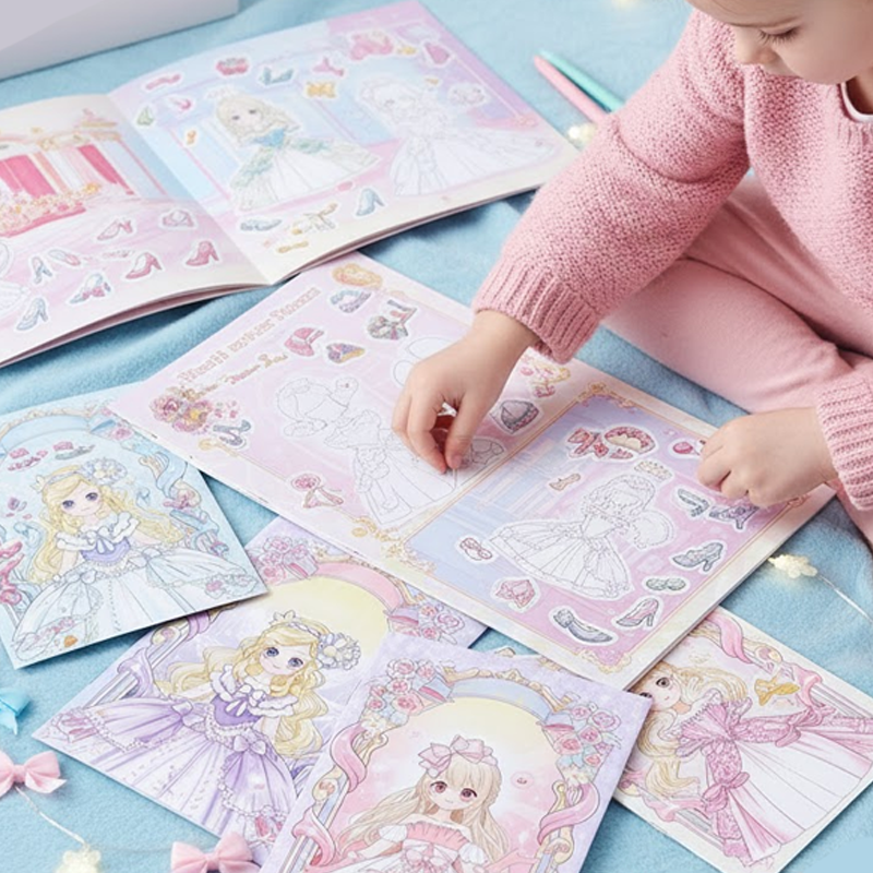 💕Bezaubernde Ankleide-Stickerbücher für Mädchen
