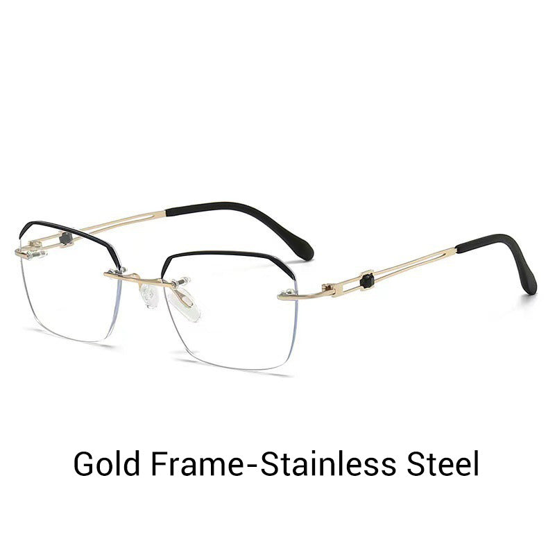 Modische HD-Randlose Brille mit 0°-Rand und Blaulichtfilter