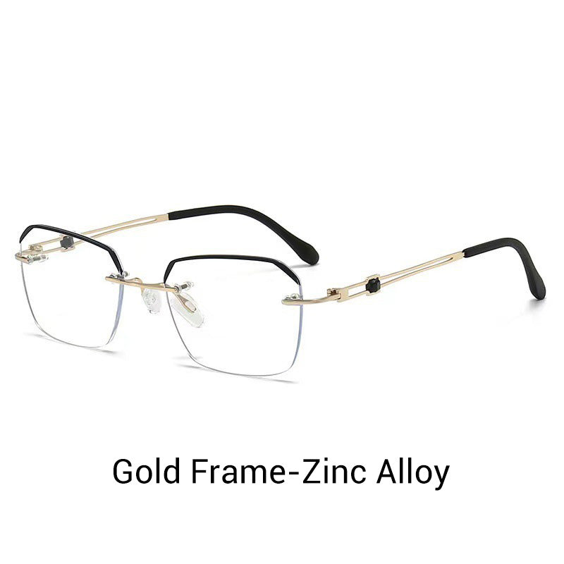 Modische HD-Randlose Brille mit 0°-Rand und Blaulichtfilter