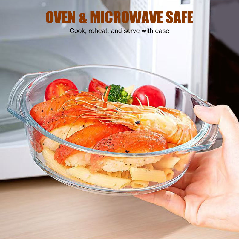 Mikrowellengeeignete Glasschüssel mit Deckel
