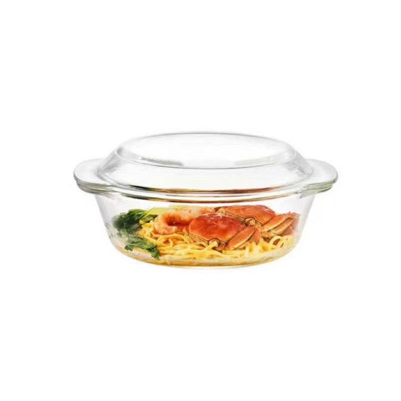 Mikrowellengeeignete Glasschüssel mit Deckel