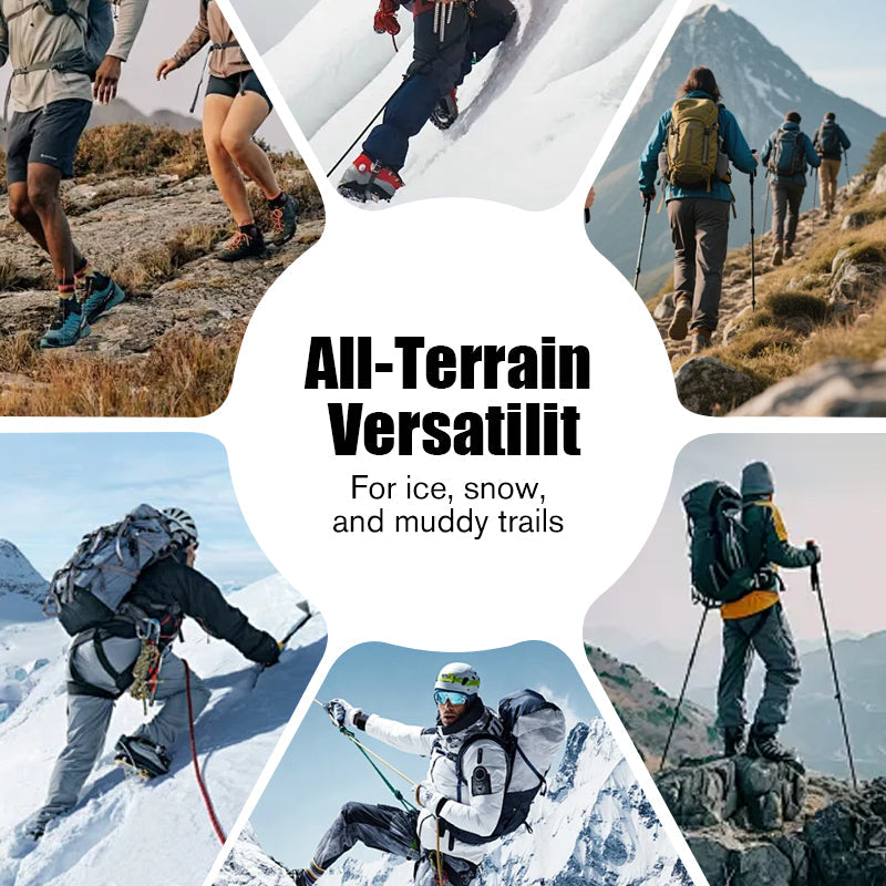 26-zähnige Eiskrallen für rutschfeste Überschuhspikes Bergsteigen, Schnee und Schlamm Rutschfeste Platten aus Edelstahl Schneekrallen aus Manganstahl