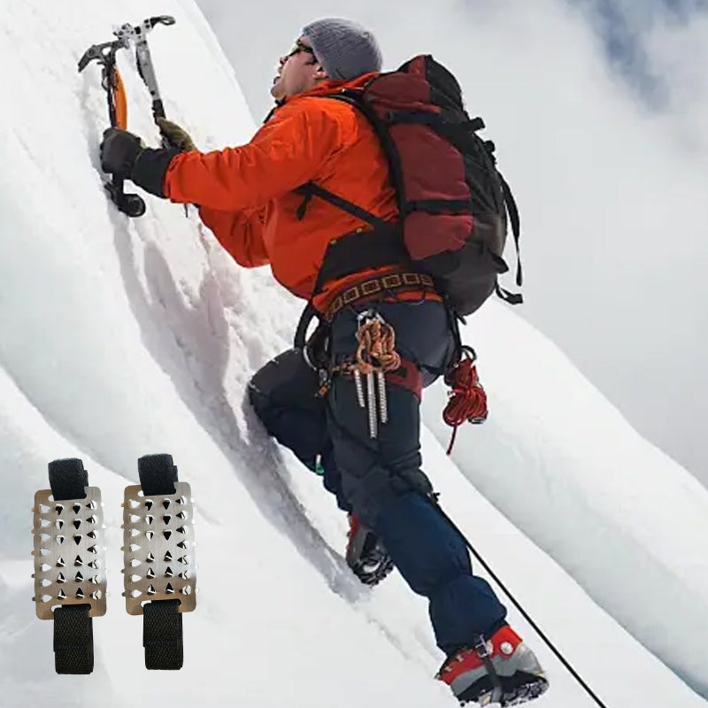 26-zähnige Eiskrallen für rutschfeste Überschuhspikes Bergsteigen, Schnee und Schlamm Rutschfeste Platten aus Edelstahl Schneekrallen aus Manganstahl