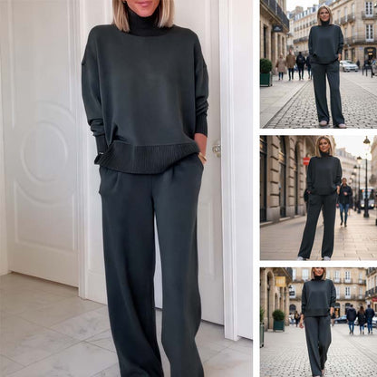 💖 💖Zeitlich begrenztes Angebot – 50 % Rabatt💥💥Damen-Loungewear-Set aus Strick mit Rollkragen