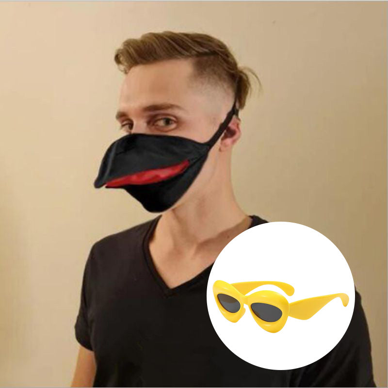 🔥Neuartiges Set aus Vogelmaske mit beweglichem Mund und Brille