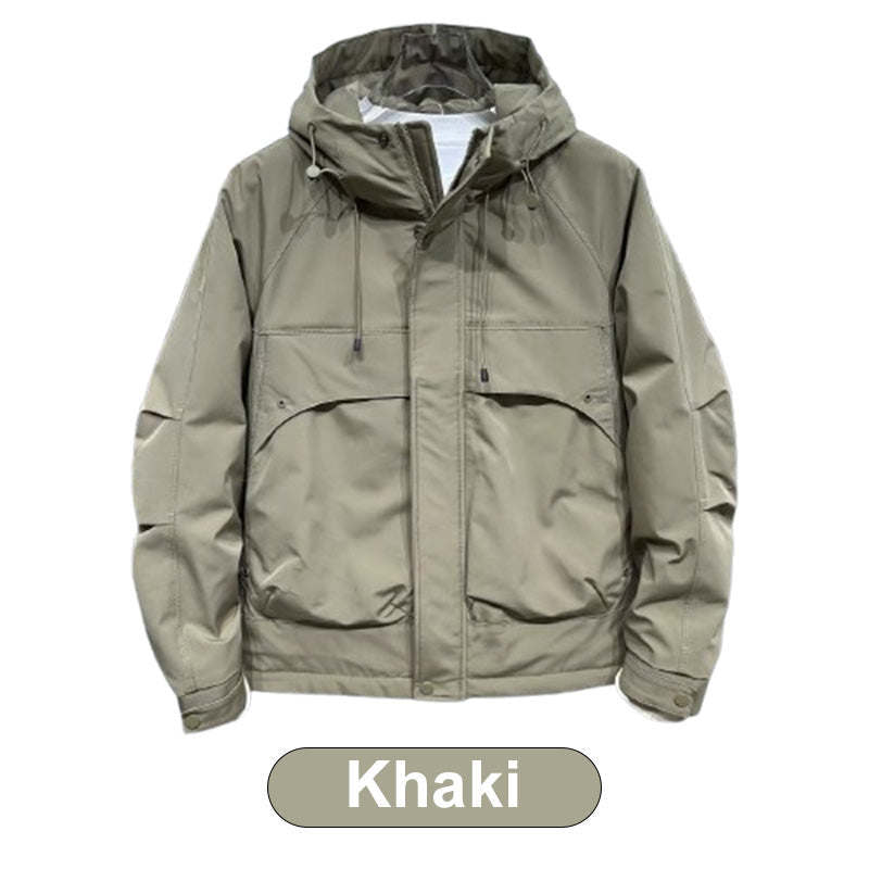 Winterwarme, winddichte Kapuzenjacke für Herren