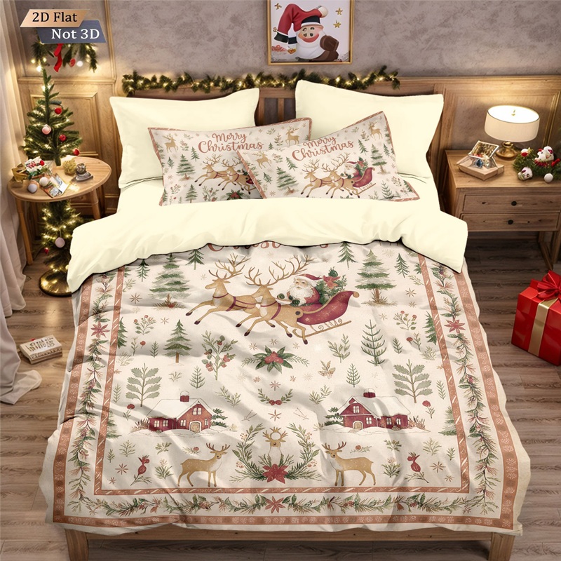 🔥Black-Friday-Mega-Angebot – 50 % Rabatt!🔥Festliches Weihnachts 3-teiliges Bettwäsche-Set