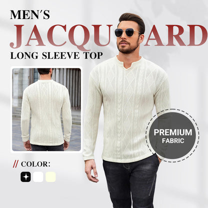 🔥2025 Ausgewählte Herrenmode🔥Herren-Langarmshirt aus Jacquard-Strick