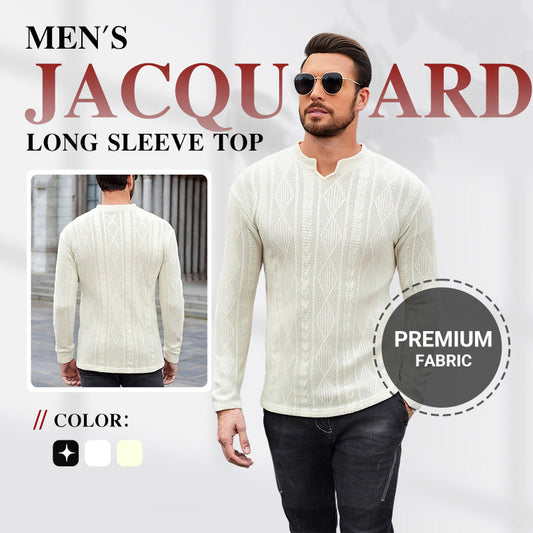 🔥2025 Ausgewählte Herrenmode🔥Herren-Langarmshirt aus Jacquard-Strick