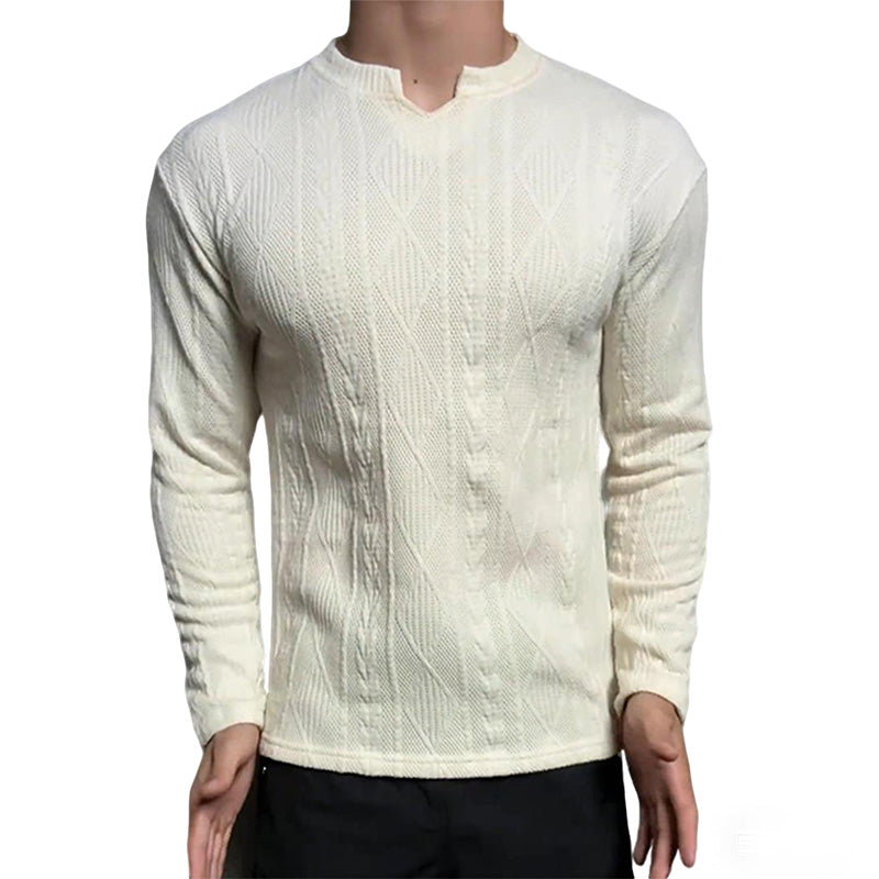 🔥2025 Ausgewählte Herrenmode🔥Herren-Langarmshirt aus Jacquard-Strick