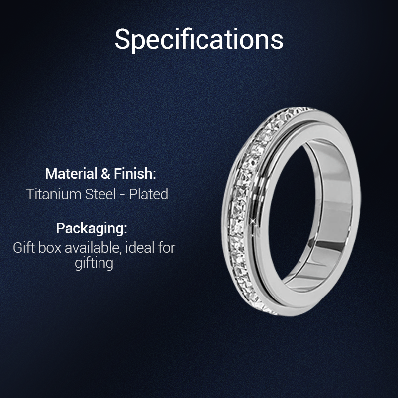 💖50 % Rabatt!💖Drehbarer Spinner-Ring aus Titanstahl mit Zirkonia