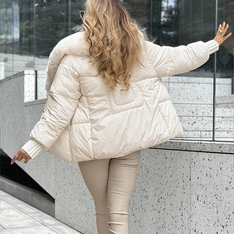⏰Jahresendverkauf: 50 % Rabatt💥💥Stilvolle Steppjacke mit Kunstpelzkragen