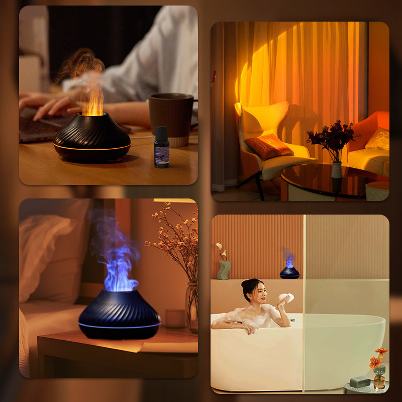 USB-Farbiger Simulierter Flammen-Silent-Aromatherapie-Diffusor