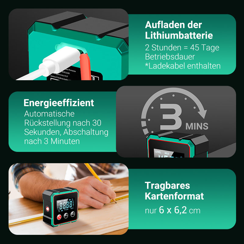 2-in-1 Magnetischer digitaler Laser-Neigungsmesser
