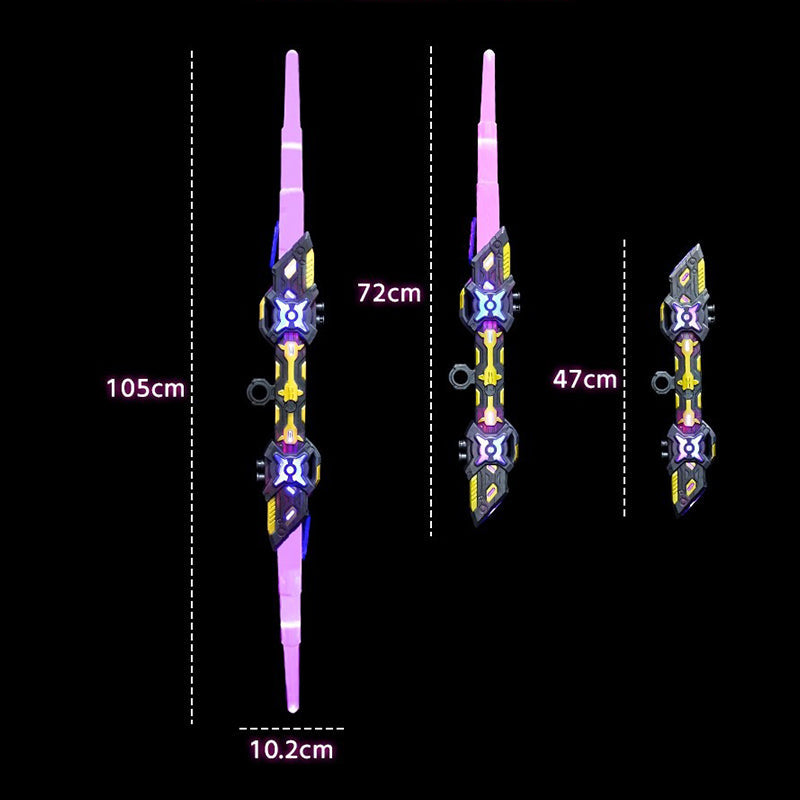 2-in-1-Lichtschwert mit einziehbarer Klinge und Soundeffekten