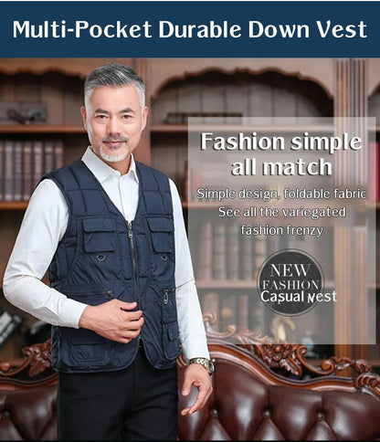 Daunenweste mit mehreren Taschen für Herren