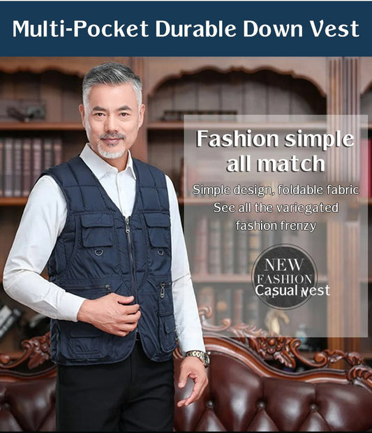 Daunenweste mit mehreren Taschen für Herren