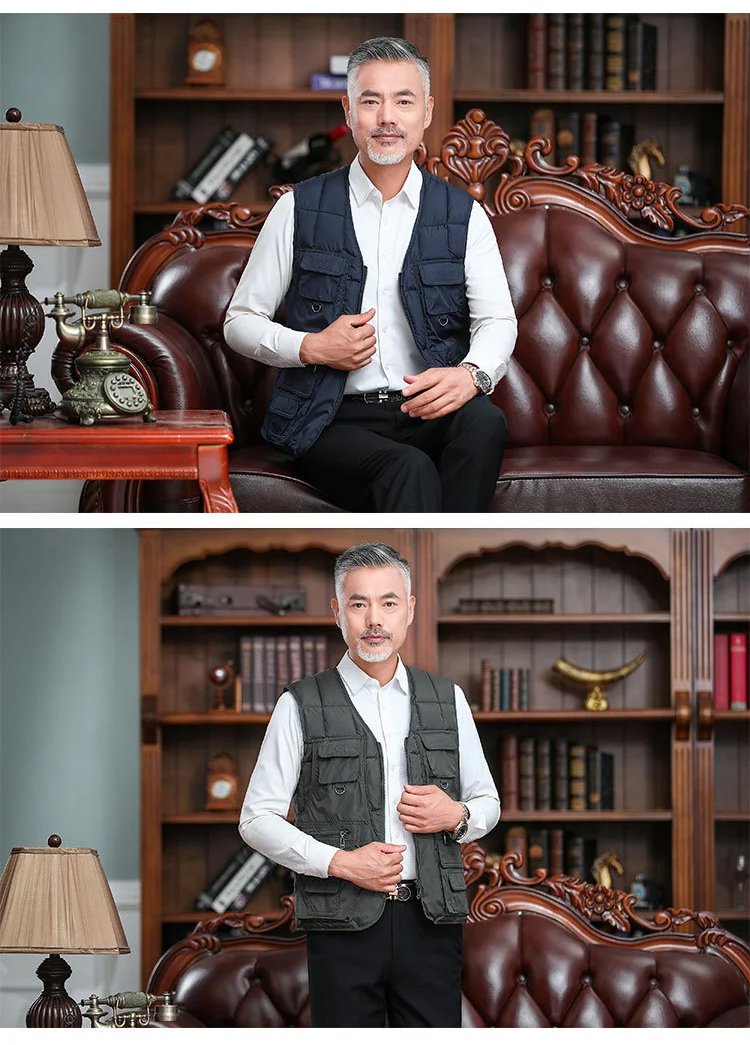 Daunenweste mit mehreren Taschen für Herren
