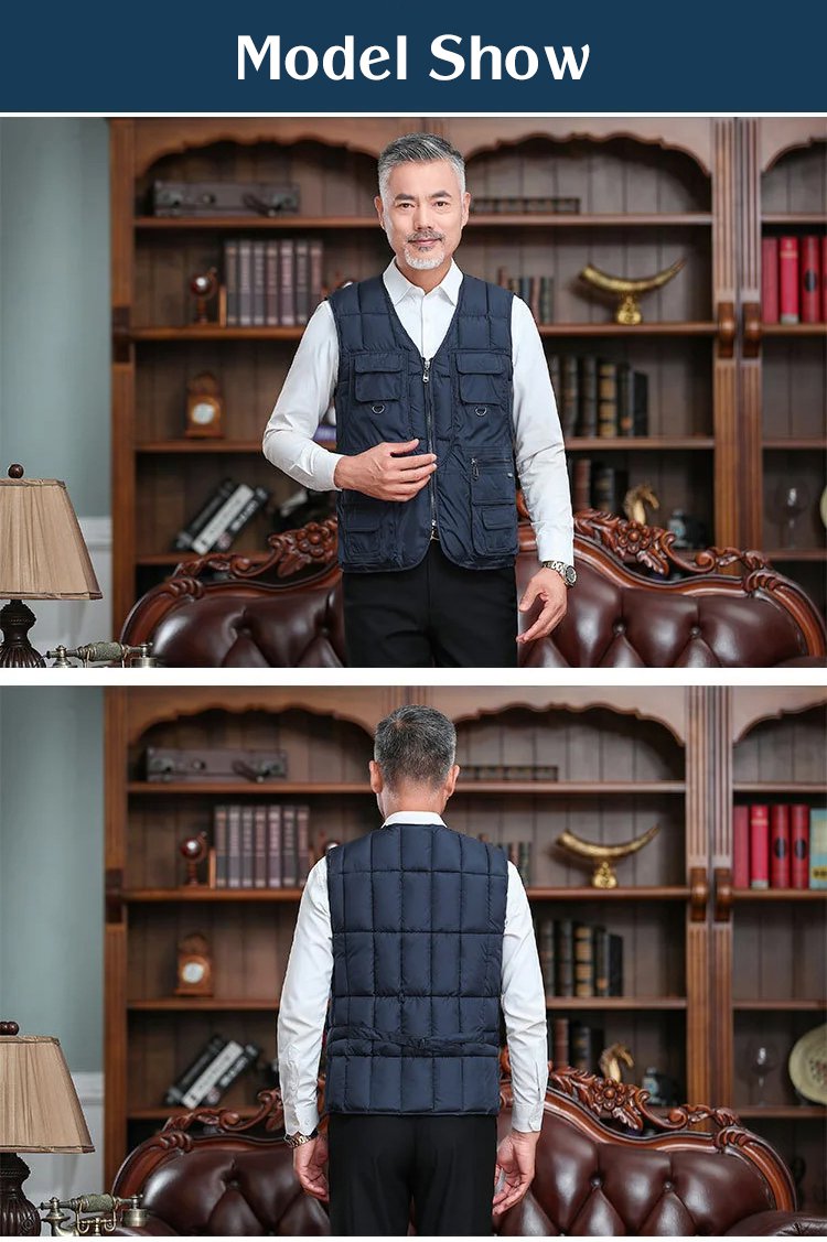 Daunenweste mit mehreren Taschen für Herren