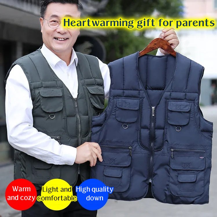 Daunenweste mit mehreren Taschen für Herren