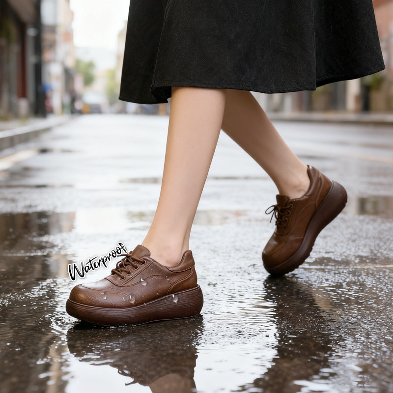 Damen-Loafer im Vintage-Stil mit Plateau