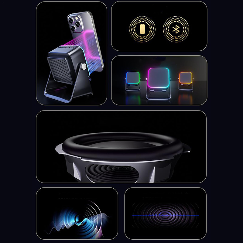 📯🔥5in1 Induktions-Lautsprecher mit Handyhalterung – kabellose Ladung, langer Akku, robustes Design für deine Musik und Anrufe 💎📱 Optimiert für dein Zuhause oder Outdoor-Abenteuer.