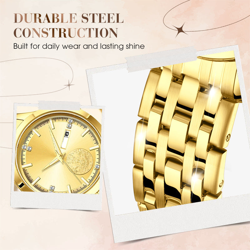 🎄🎁Weihnachts-Sonderangebot: 50 % Rabatt💥Luxuriöse Schweizer Automatikuhr aus Gold für Paare