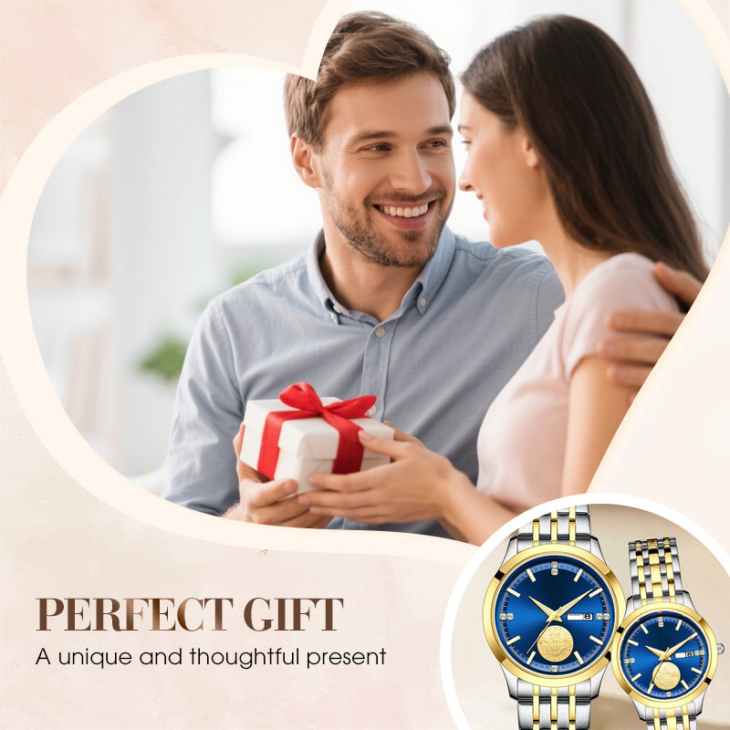 🎄🎁Weihnachts-Sonderangebot: 50 % Rabatt💥Luxuriöse Schweizer Automatikuhr aus Gold für Paare