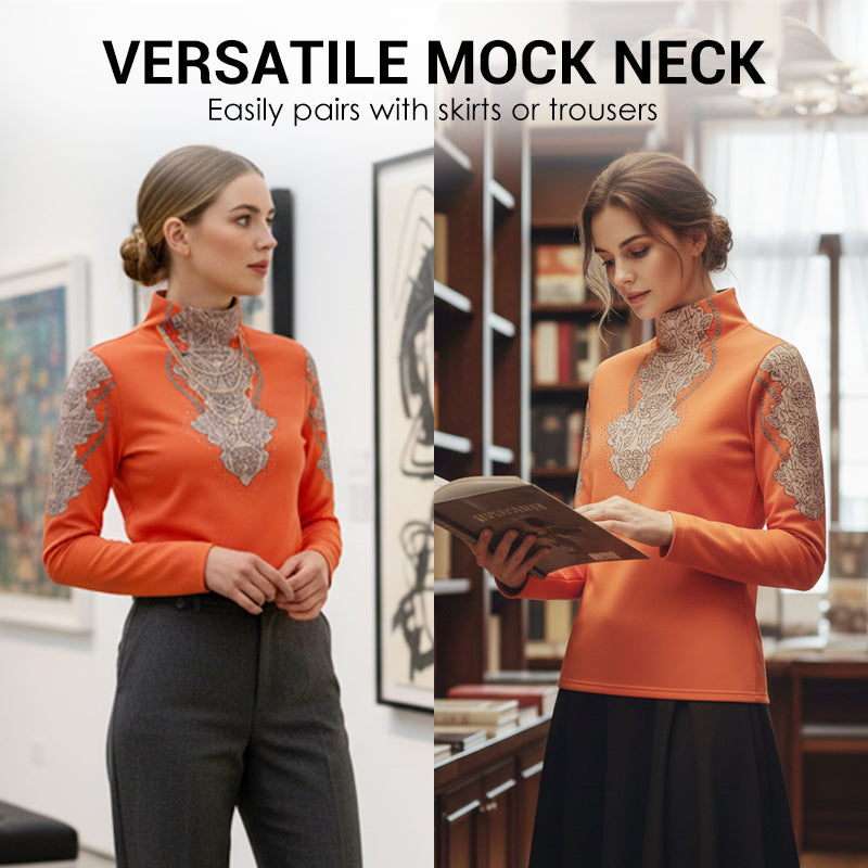 🎁Bestseller-Artikel 50 % Rabatt⏳Elegante, bedruckte, taillierte Oberteile mit Stehkragen für Damen