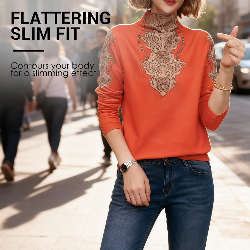 🎁Bestseller-Artikel 50 % Rabatt⏳Elegante, bedruckte, taillierte Oberteile mit Stehkragen für Damen