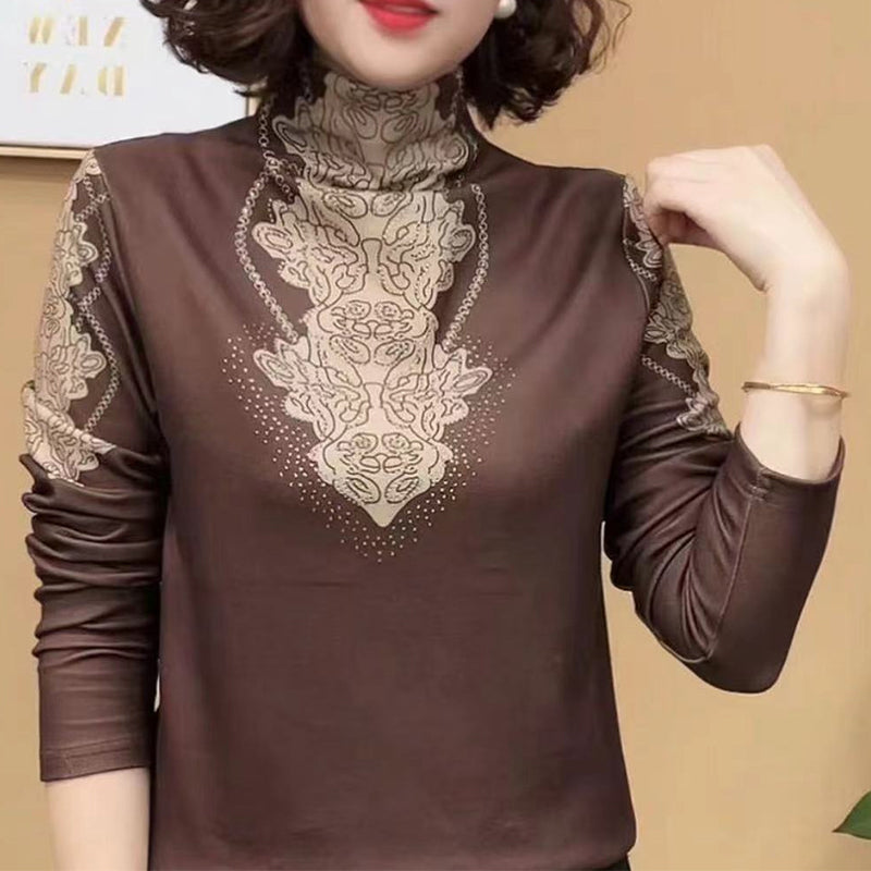 🎁Bestseller-Artikel 50 % Rabatt⏳Elegante, bedruckte, taillierte Oberteile mit Stehkragen für Damen