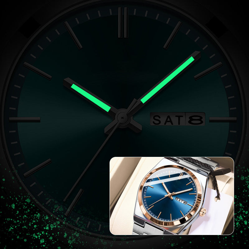 Herren-Freizeit-Business-Uhr mit rundem Zifferblatt und Analog-Quarzwerk
