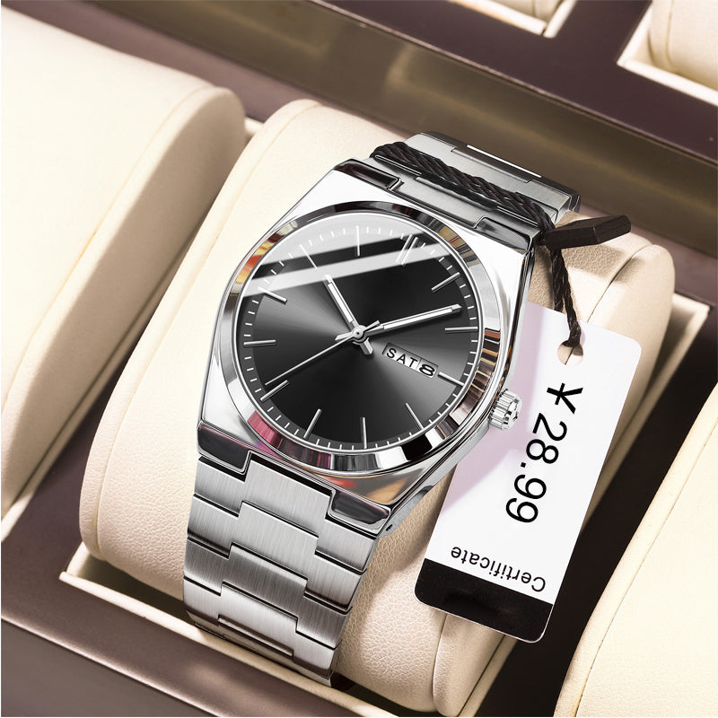 Herren-Freizeit-Business-Uhr mit rundem Zifferblatt und Analog-Quarzwerk