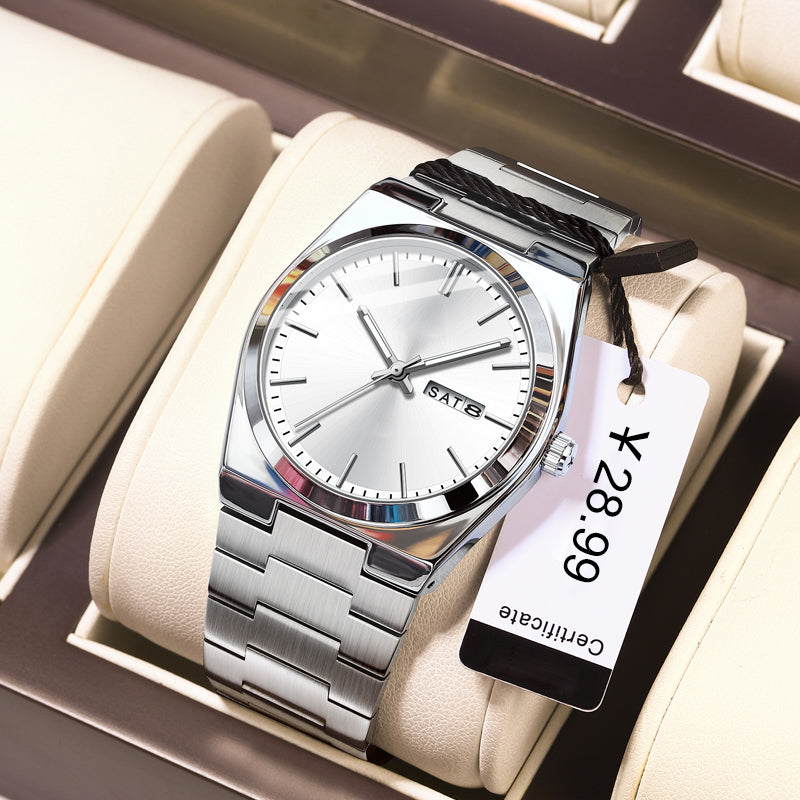 Herren-Freizeit-Business-Uhr mit rundem Zifferblatt und Analog-Quarzwerk