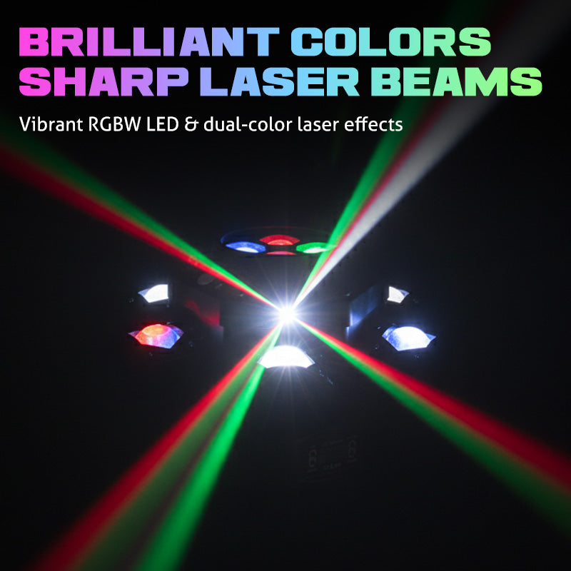 🎉Multi-Beam-LED-Atmosphärenlicht – 16 Farben, Fernbedienung und einfache Installation📦