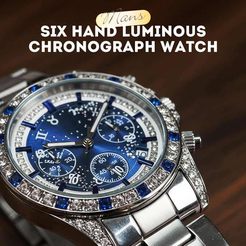 TINAIBIN Zwölf Sternzeichen & Sternenhimmel Diamant Automatikuhr Skelett Herrenuhr