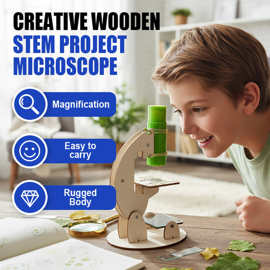 🎄🎁Weihnachtsaktion: 50 % Rabatt💥Kreatives Holz-STEM-Projektmikroskop