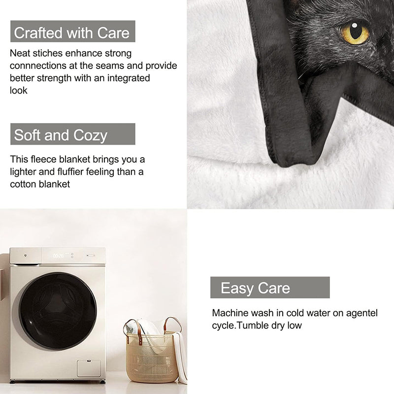 💖Black-Friday-Mega-Angebot – 50 % Rabatt!💖Verstärkte Ultra-Warme Bettdecke mit Schwarz Katze Motiv für die Bettkante