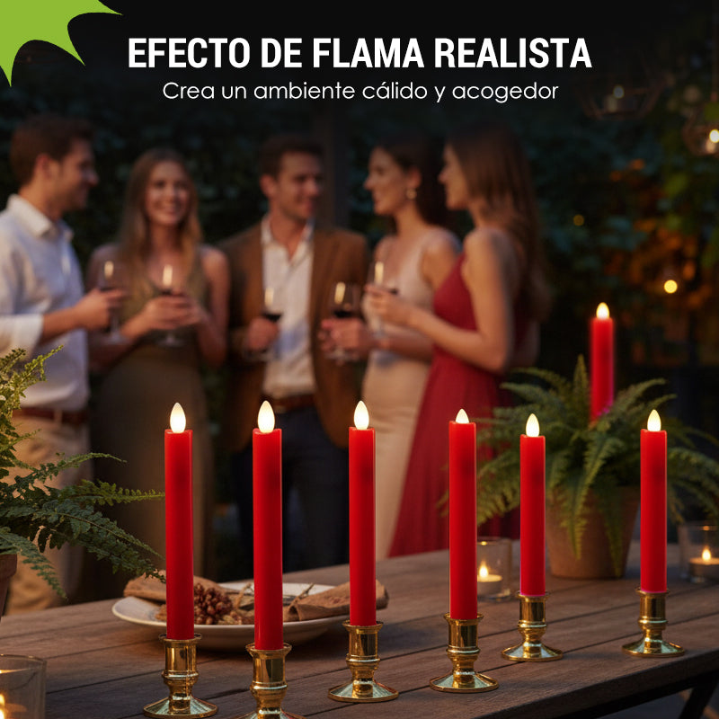 Lange LED-Kerze mit Fernbedienung und flackernder Flamme