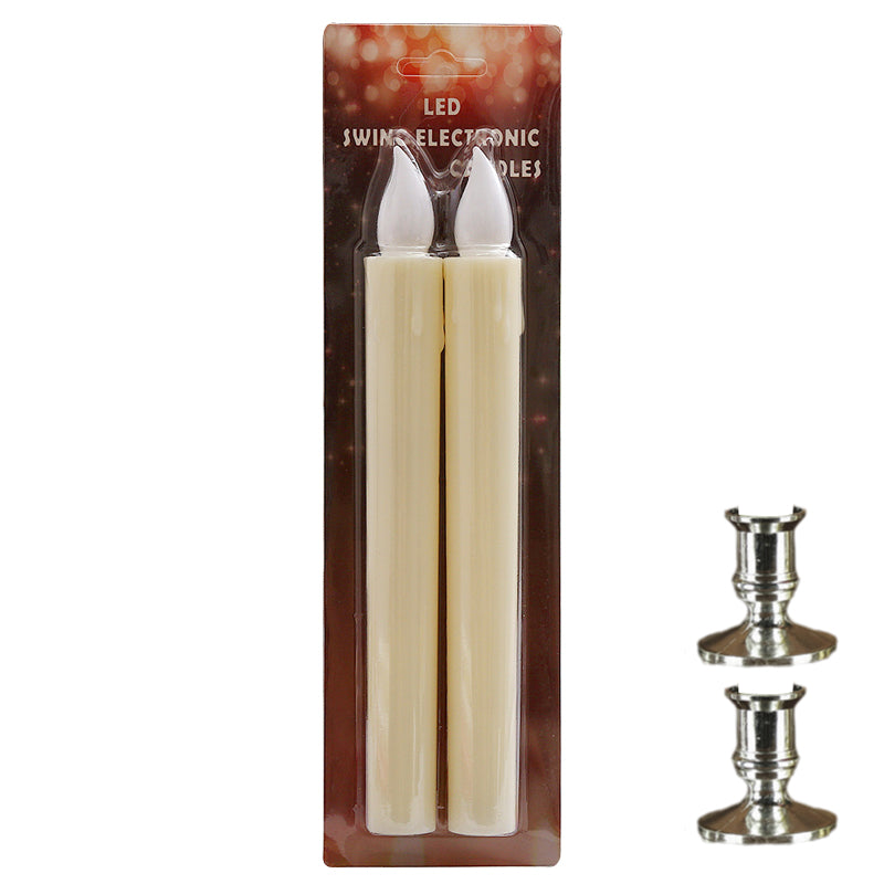 Lange LED-Kerze mit Fernbedienung und flackernder Flamme