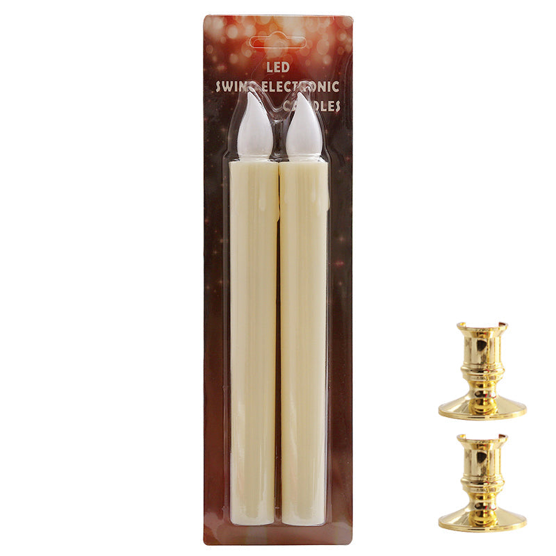 Lange LED-Kerze mit Fernbedienung und flackernder Flamme