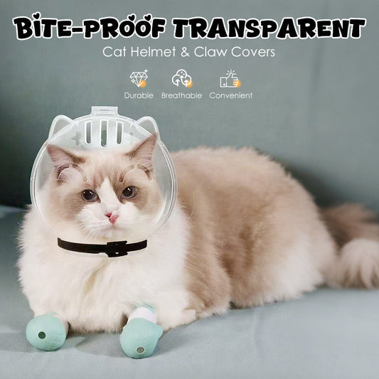 ✨ Katzenpflege-Maulschutz mit Anti-Kratz-Pfotenüberzügen – Sichere & Stressfreie Pflege! ✨
