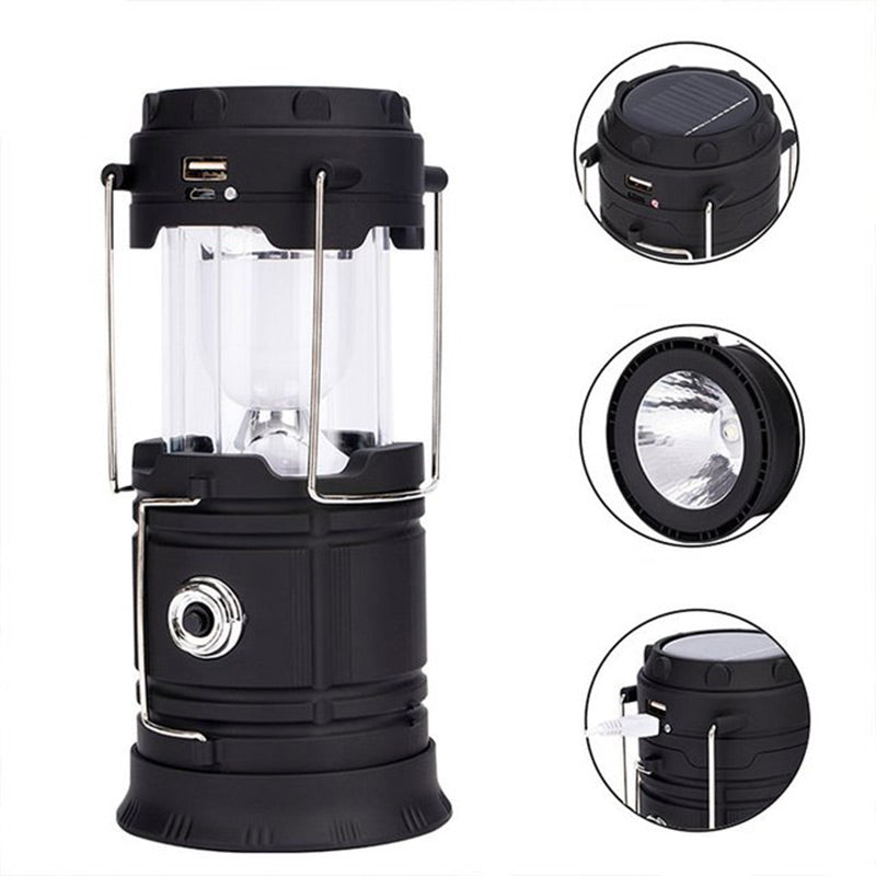 Multifunktionale Solar-LED-Flammenlampe – Notfalllampe für Camping und Outdoor-Aktivitäten