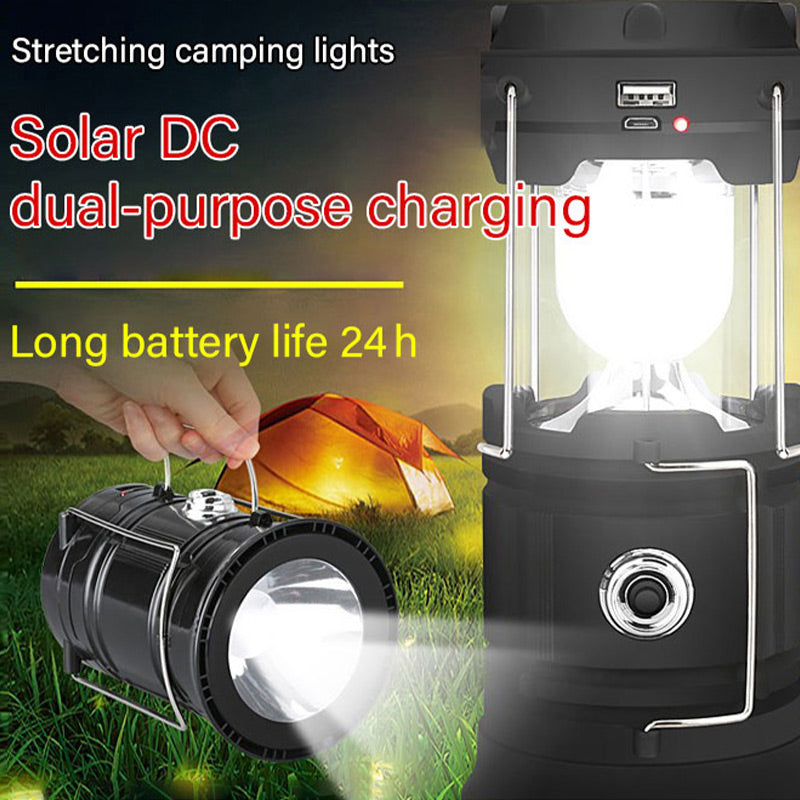 Multifunktionale Solar-LED-Flammenlampe – Notfalllampe für Camping und Outdoor-Aktivitäten