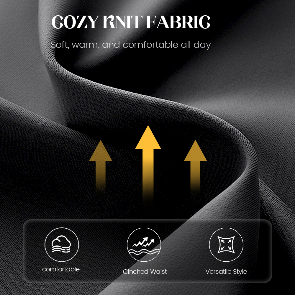 💗Lässiges, halbhohes, langärmeliges Strickkleid für Damen