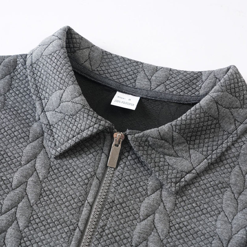 🔥Neuheiten-Angebot – Lässiger Herrenpullover mit halbem Reißverschluss und Zopfmuster