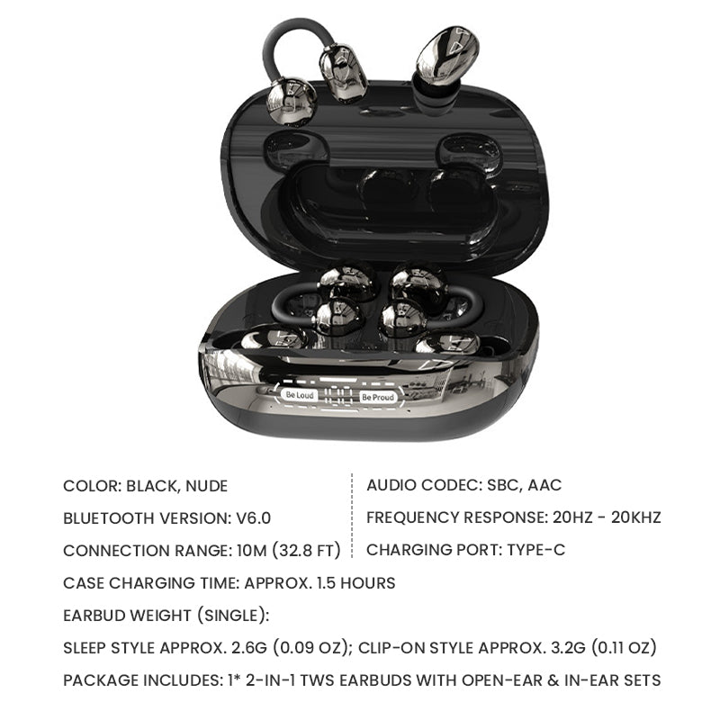 2-in-1-TWS-Ohrhörer mit Open-Ear- und In-Ear-Sets