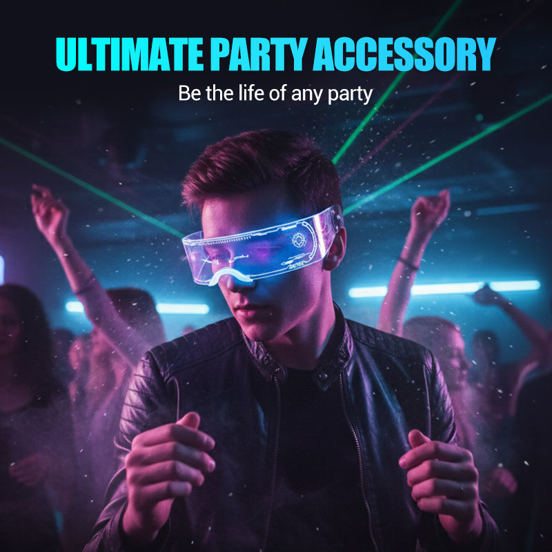 Ausgefallene LED-beleuchtete Cyberpunk-Brille